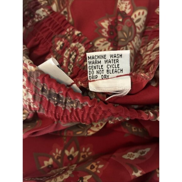 Alfred Dunner Womens Skirt Size 16 Red Floral Print Midi Pleated Pull On - Picture 5 of 6